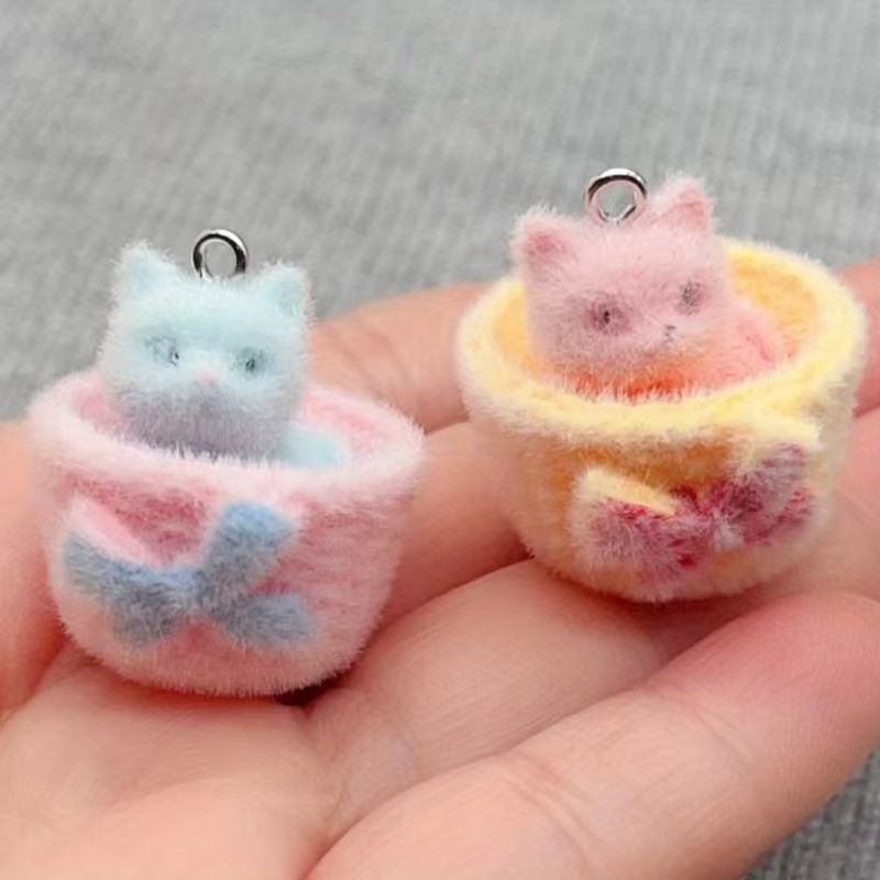 Resin Art Jewelry Kit - จี้แมวเรซิน 3D แบบนุ่ม 4 ชิ้น สำหรับทำเครื่องประดับ