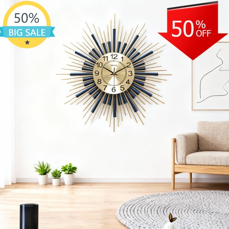 Resin Art Clock - นาฬิกาแขวนผนังหรูหราทันสมัย สำหรับห้องนั่งเล่น ดีไซน์สร้างสรรค์ ตัวเรือนโลหะ เหมาะสำหรับห้องรับประทานอาหาร ห้องนอน