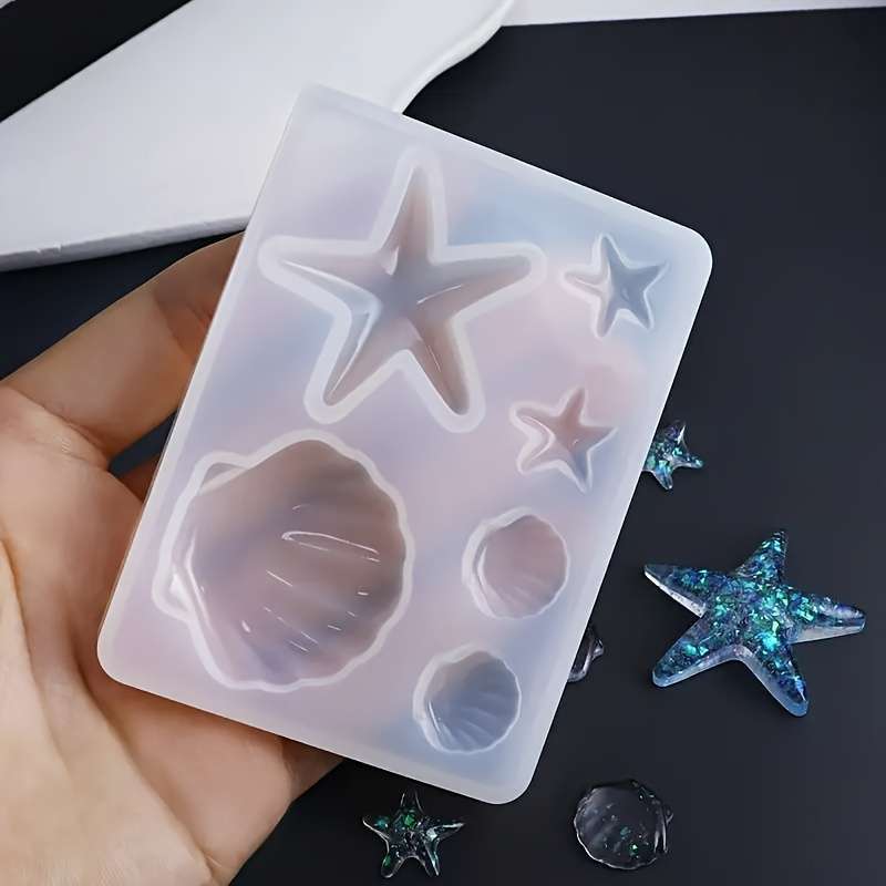 Resin Art Uv - แม่พิมพ์ซิลิโคนสำหรับทำจี้เรซิ่นคริสตัลรูปเปลือกหอยธีมมหาสมุทร DIY แม่พิมพ์ทำจี้เรซิ่น UV