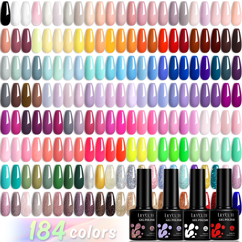 Resin Art Purple - LILYCUTE 184 สี 7ML เจลเล็บสีม่วง Glitter