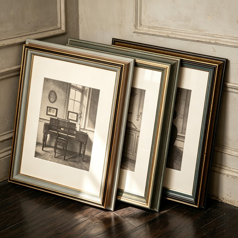 Resin Art Photo Frame - กรอบรูปวินเทจ A4 ขนาด 6-10 นิ้ว สไตล์ย้อนยุคยุโรปอเมริกัน