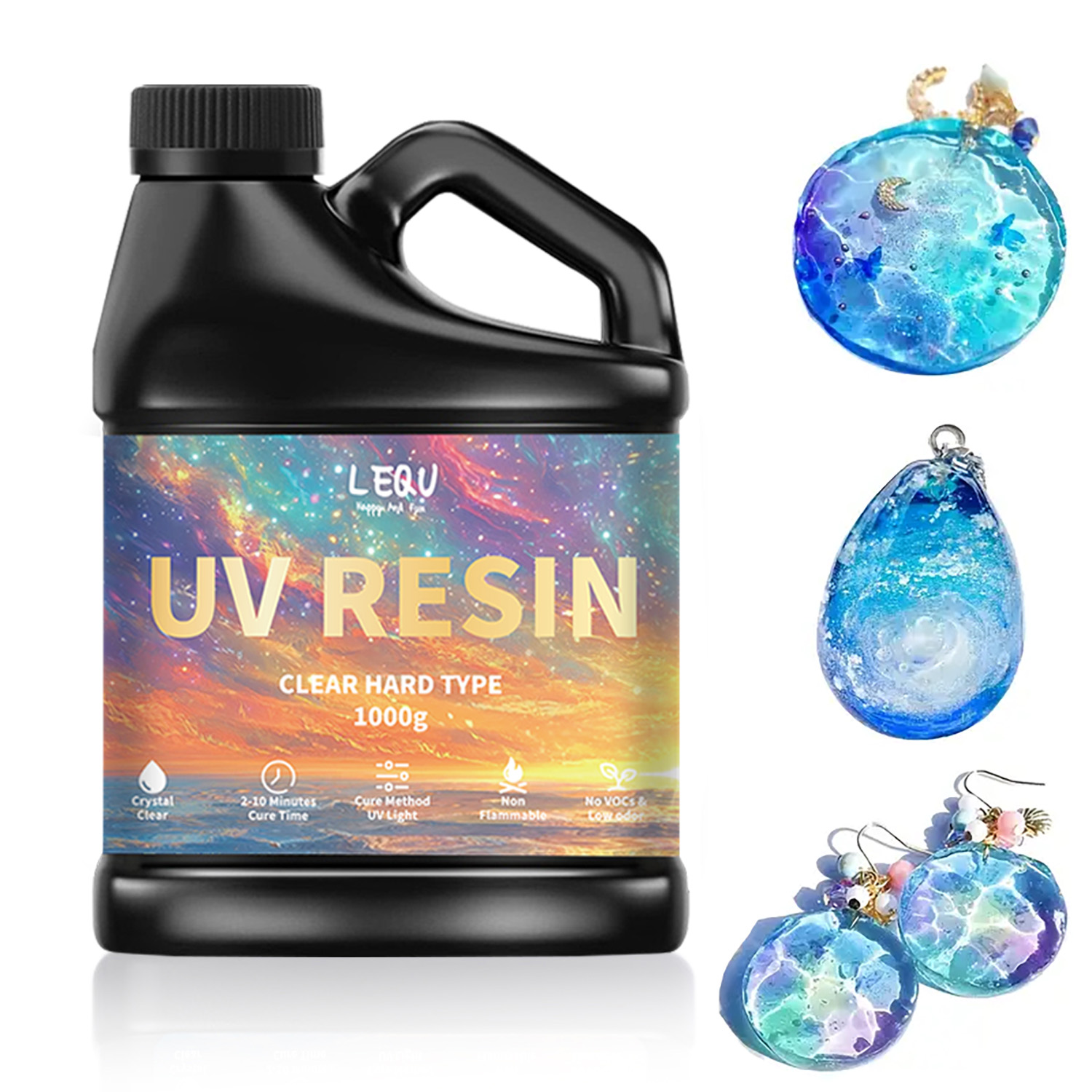 Resin Art Uv - กาวอีพ็อกซี่ยูวี 100/200/500/1000 กรัม ความใสสูง แห้งเร็ว แข็งแรง