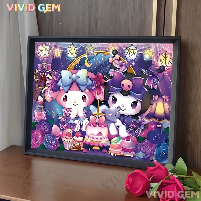 Resin Art Purple - ชุดงานศิลปะเพชร 5D DIY VIVID GEM ลายซานริโอ