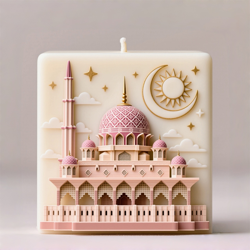 Resin Art And Design - แม่พิมพ์ซิลิโคนสำหรับทำเทียนหอมลายท้องฟ้าเต็มดาวรูปแบบมัสยิด, ของตกแต่งบ้าน ของขวัญทำมือเชิงวัฒนธรรม แม่พิมพ์ซิลิโคน DIY, แม่พิมพ์ซิลิโคนสำหรับทำเรซิ่นลายดวงอาทิตย์