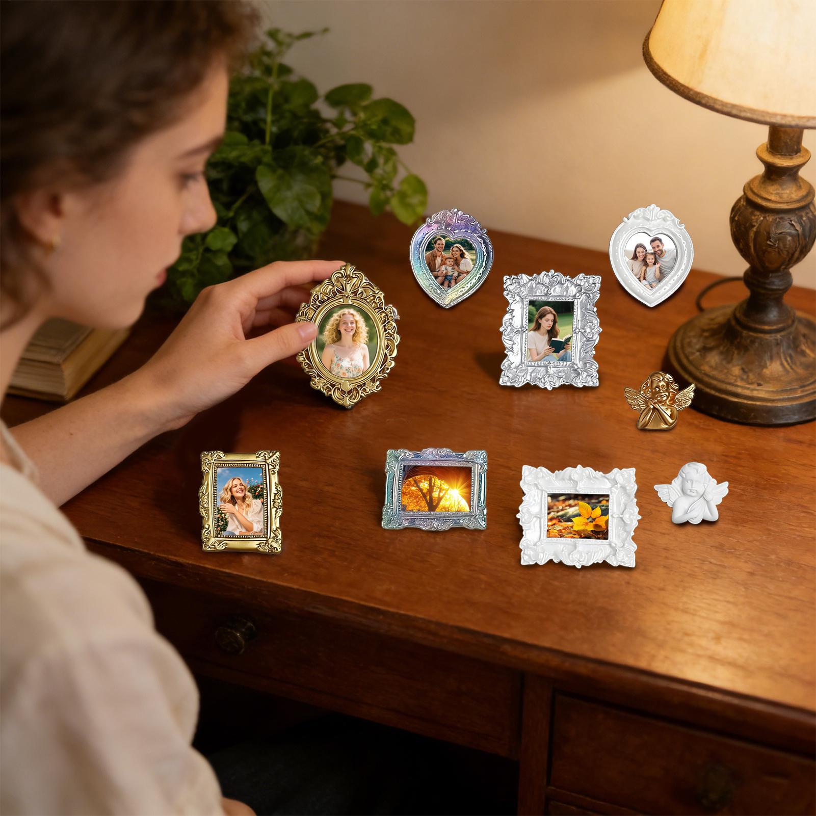 9 ชิ้น อุปกรณ์ตกแต่งกรอบรูปจิ๋ - Resin Art Photo Frame บทวิจารณ์และราคา