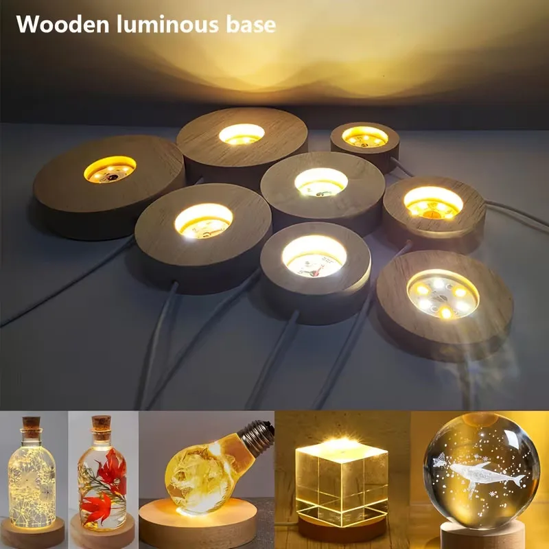 ฐานไฟ LED ทรงกลมไม้สำหรับตั้งโ - Resin Art Stand บทวิจารณ์และราคา