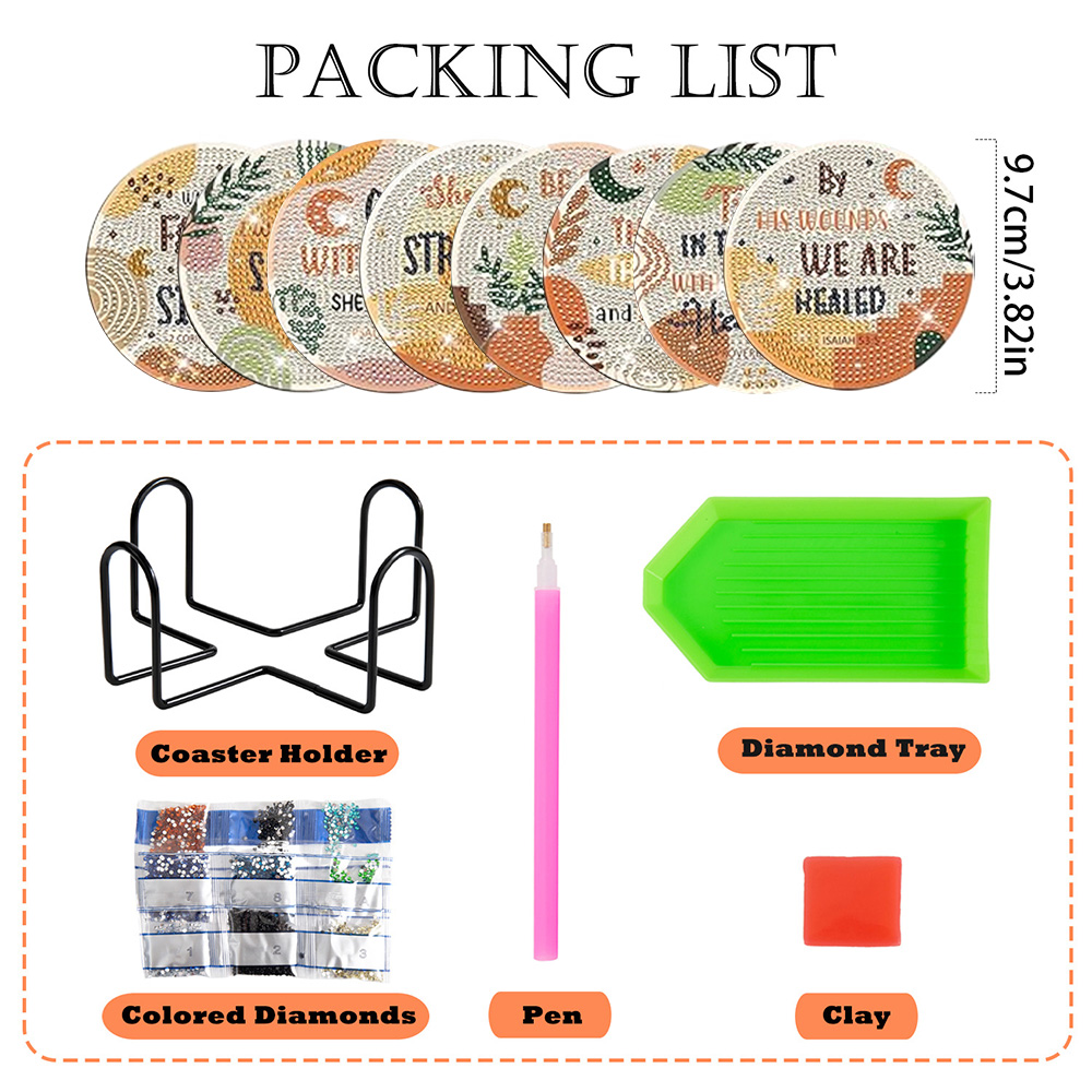 ชุดจานรองแก้วเพชร 8 ชิ้น/ชุด ด - Resin Art And Design บทวิจารณ์และราคา