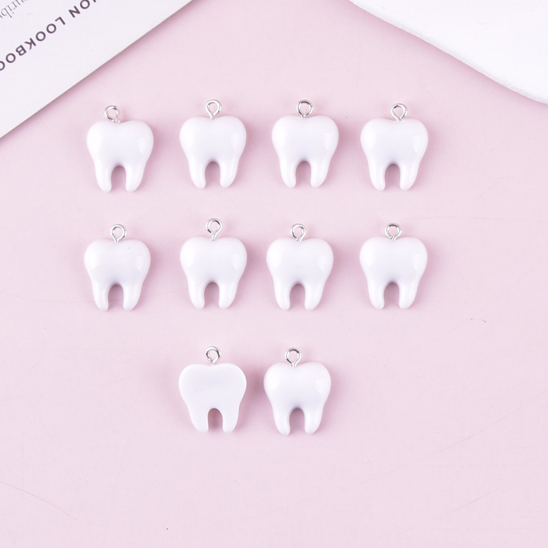 จี้เรซิ่นรูปฟันสีขาวน่ารัก 10  - Resin Art Jewelry Kit บทวิจารณ์และราคา