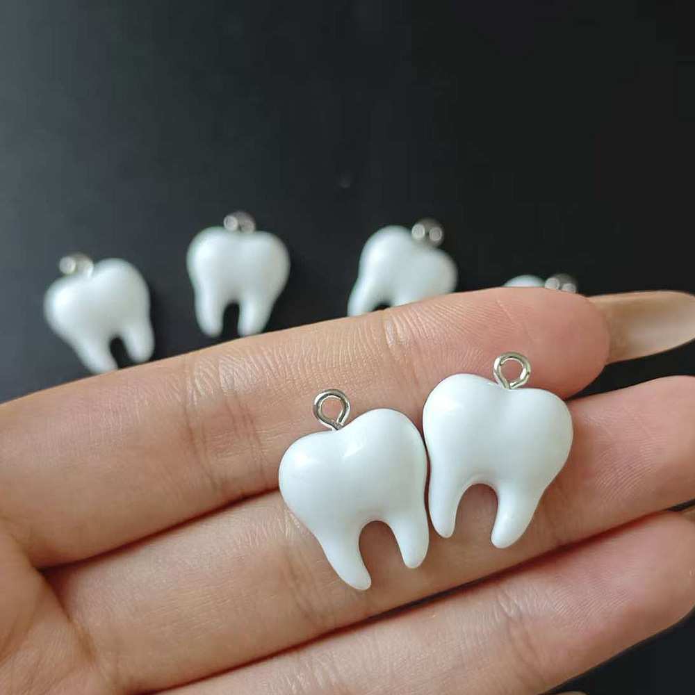 จี้เรซิ่นรูปฟันสีขาวน่ารัก 10  - Resin Art Jewelry Kit บทวิจารณ์และราคา