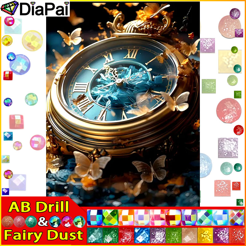 DiaPai Fairy ฝุ่น AB ภาพวาดเพช - Resin Art Clock บทวิจารณ์และราคา