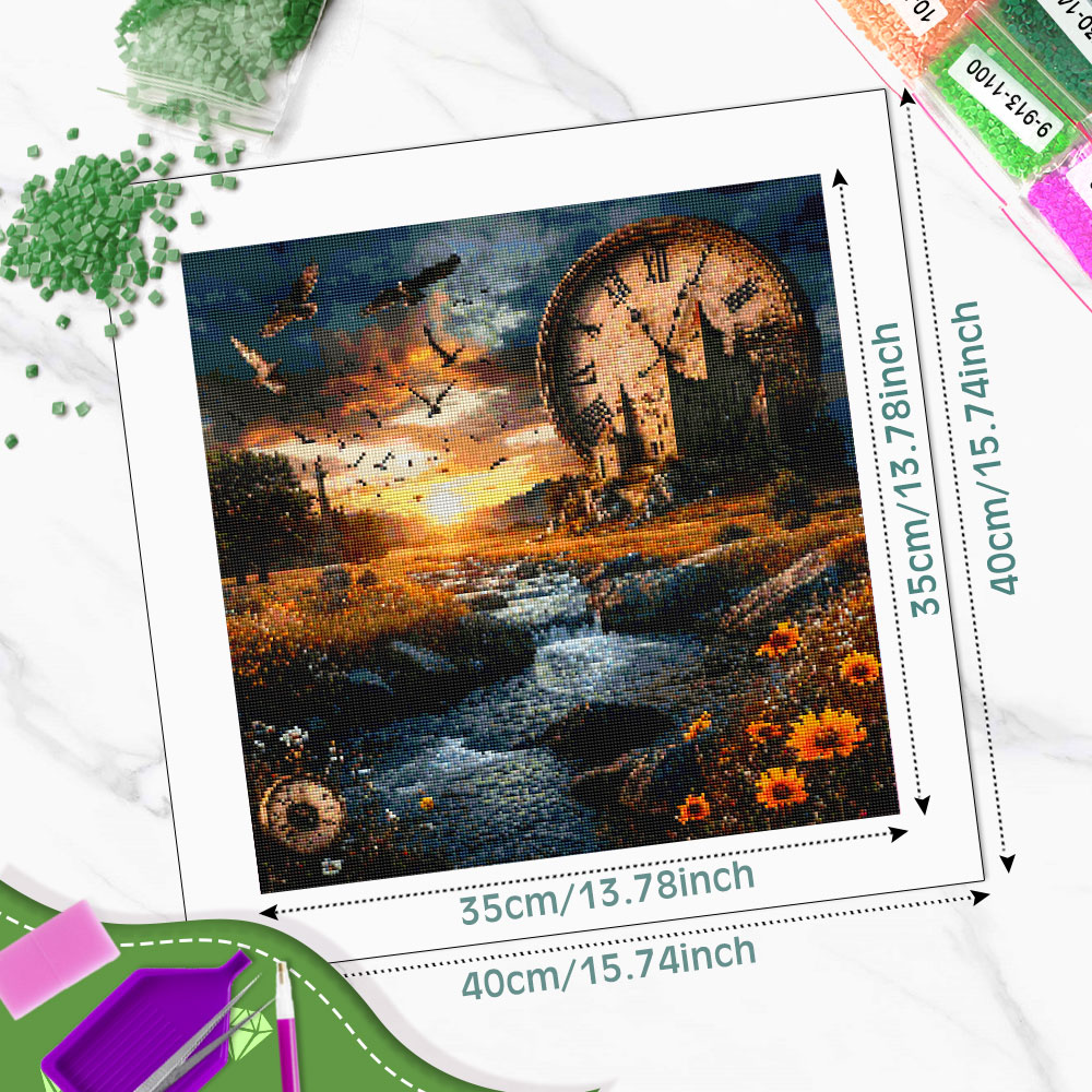 ชุดงานปักเพชรภาพวิวทิวทัศน์ปรา - Resin Art Clock บทวิจารณ์และราคา