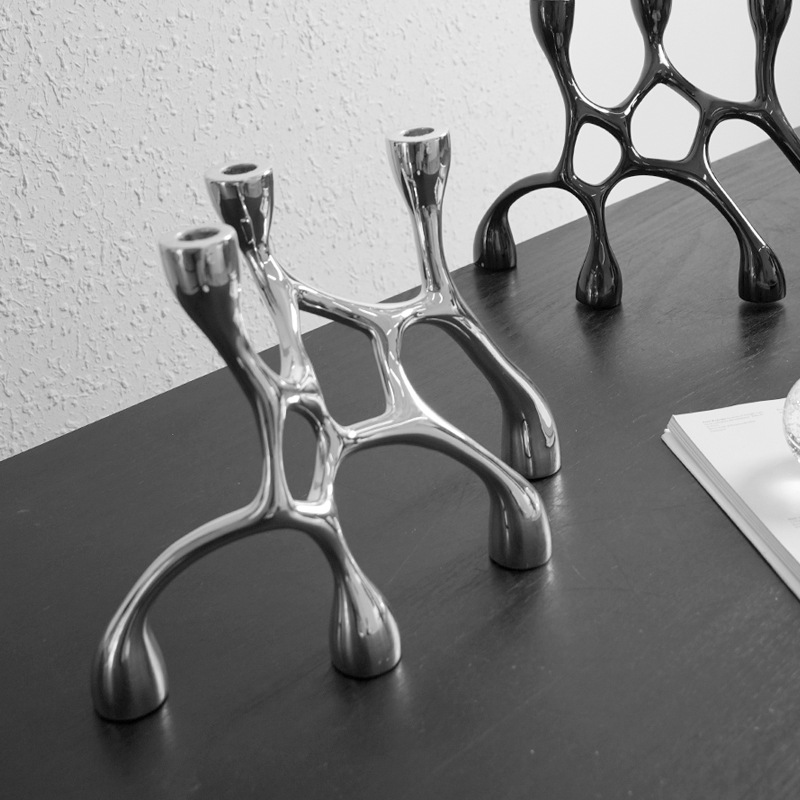 เชิงเทียนเรซิ่นสีเงินรูปทรงไม่ - Resin Art Stand บทวิจารณ์และราคา