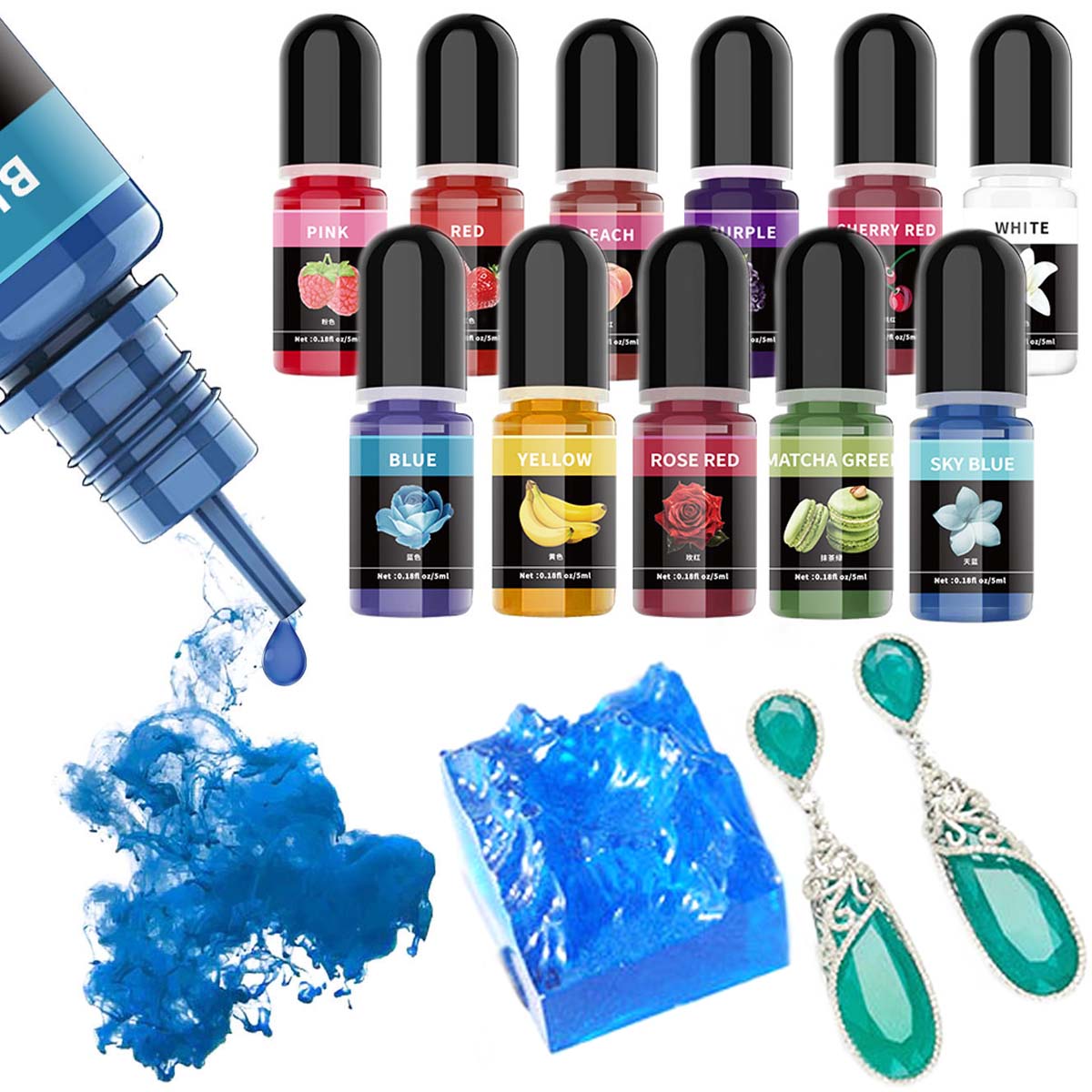 5 ml/ขวดอีพ็อกซี่เรซิ่นPigment - Resin Art Uv บทวิจารณ์และราคา