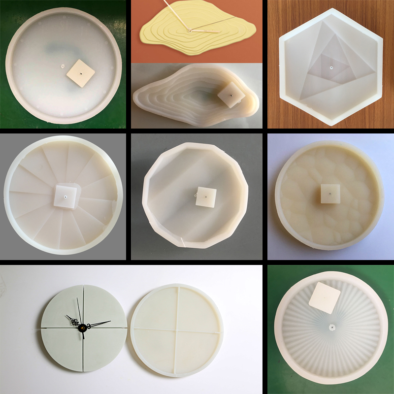 วงกลมคอนกรีตผนังนาฬิกาซิลิโคนแ - Resin Art Clock บทวิจารณ์และราคา