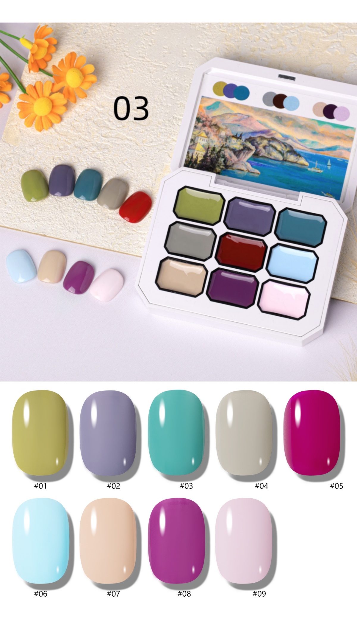 เจลเพ้นท์สี 9 ช่อง 1 ชิ้น สีสด - Resin Art Gel บทวิจารณ์และราคา